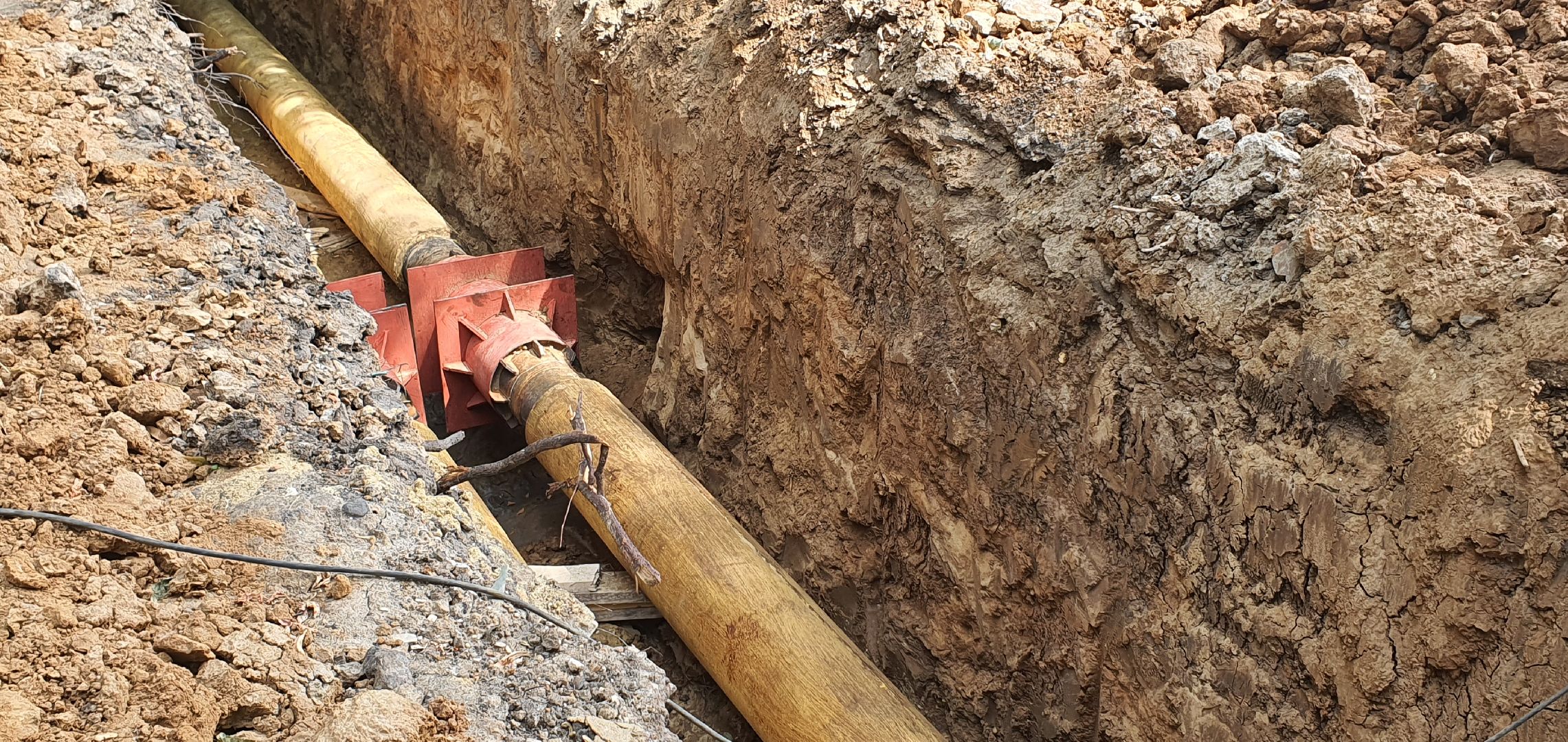 Строительство теплотрассы, Домодедово