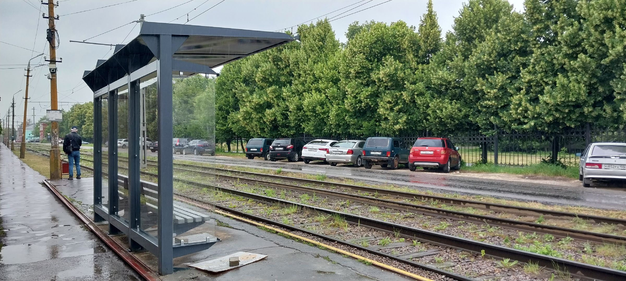 Коломна, остановка, пассажирский павильон