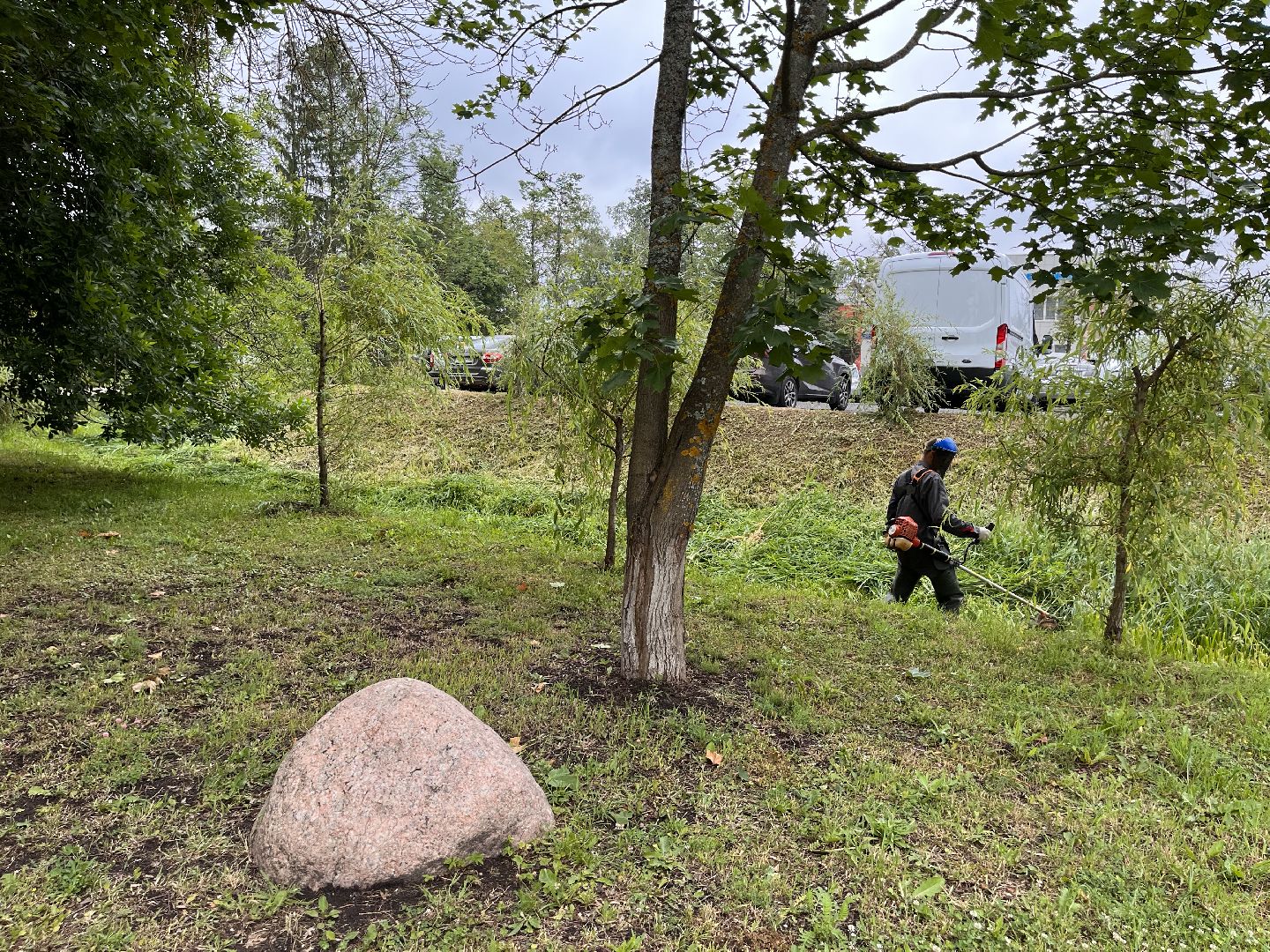 Шаховская, трава, покос, Лера, благоустройство