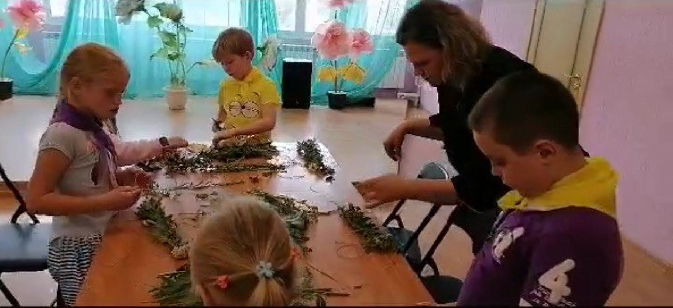 Чехов, дети, мастер-класс, травы, творчество, рукоделие, коврик, разнотравье