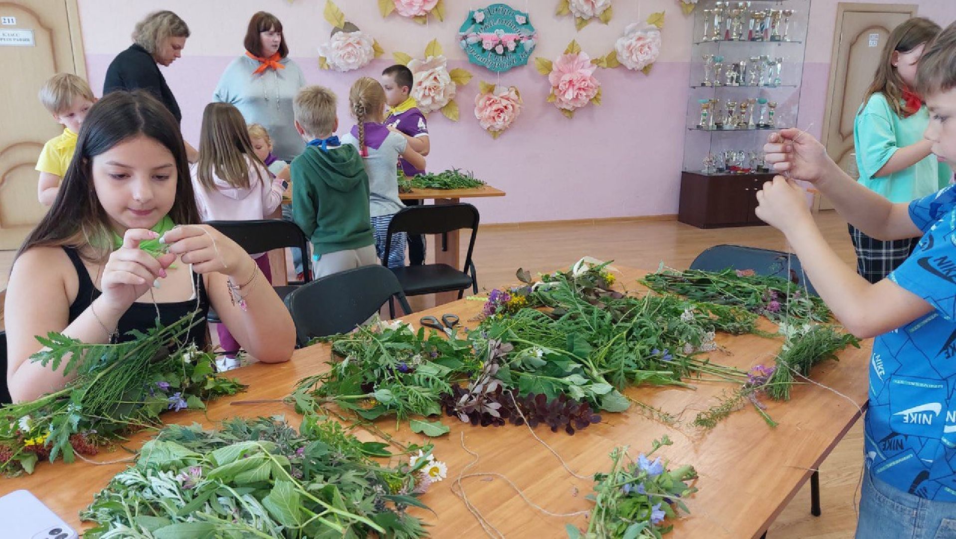 Чехов, дети, мастер-класс, травы, творчество, рукоделие, коврик, разнотравье