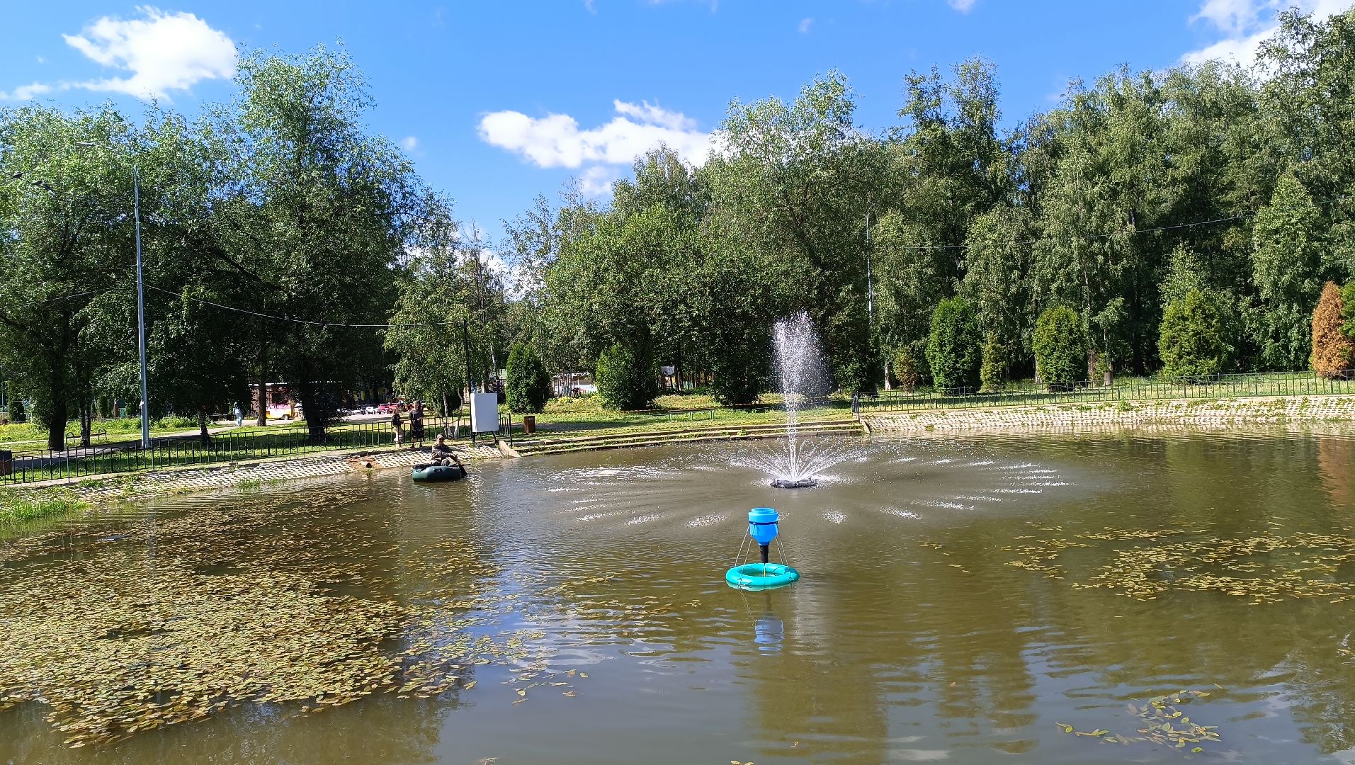 парк, пруд, фонтан