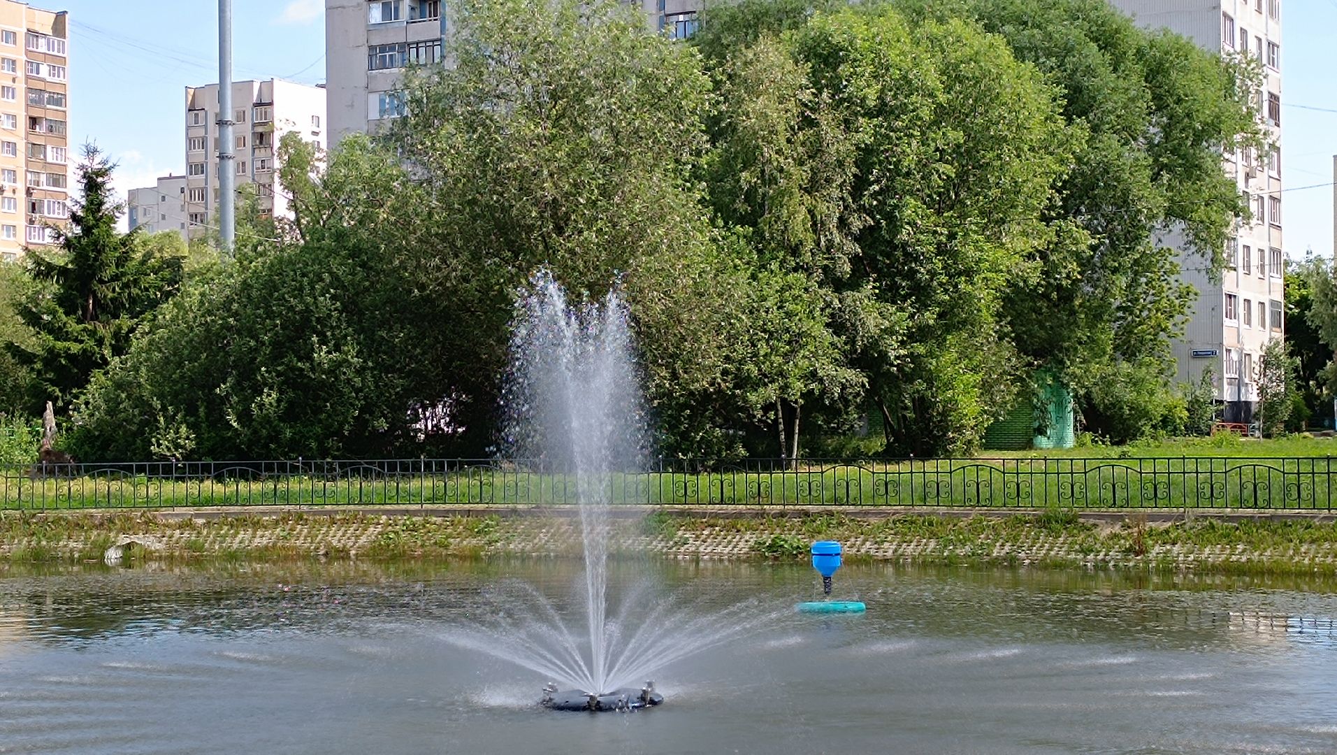 парк, пруд, фонтан