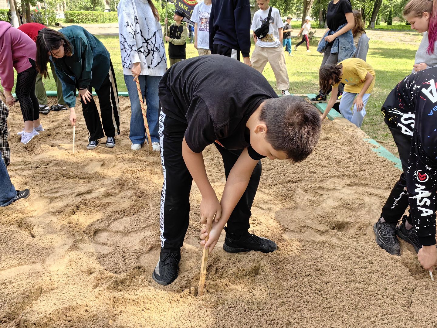 Игра, поле, лагерь, спорт, песочница