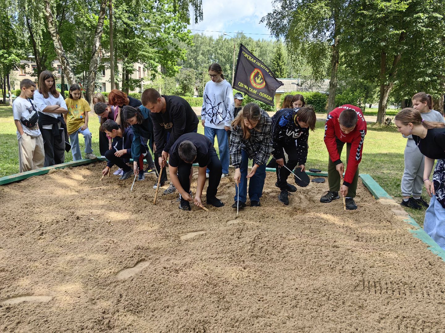 Игра, поле, лагерь, спорт, песочница