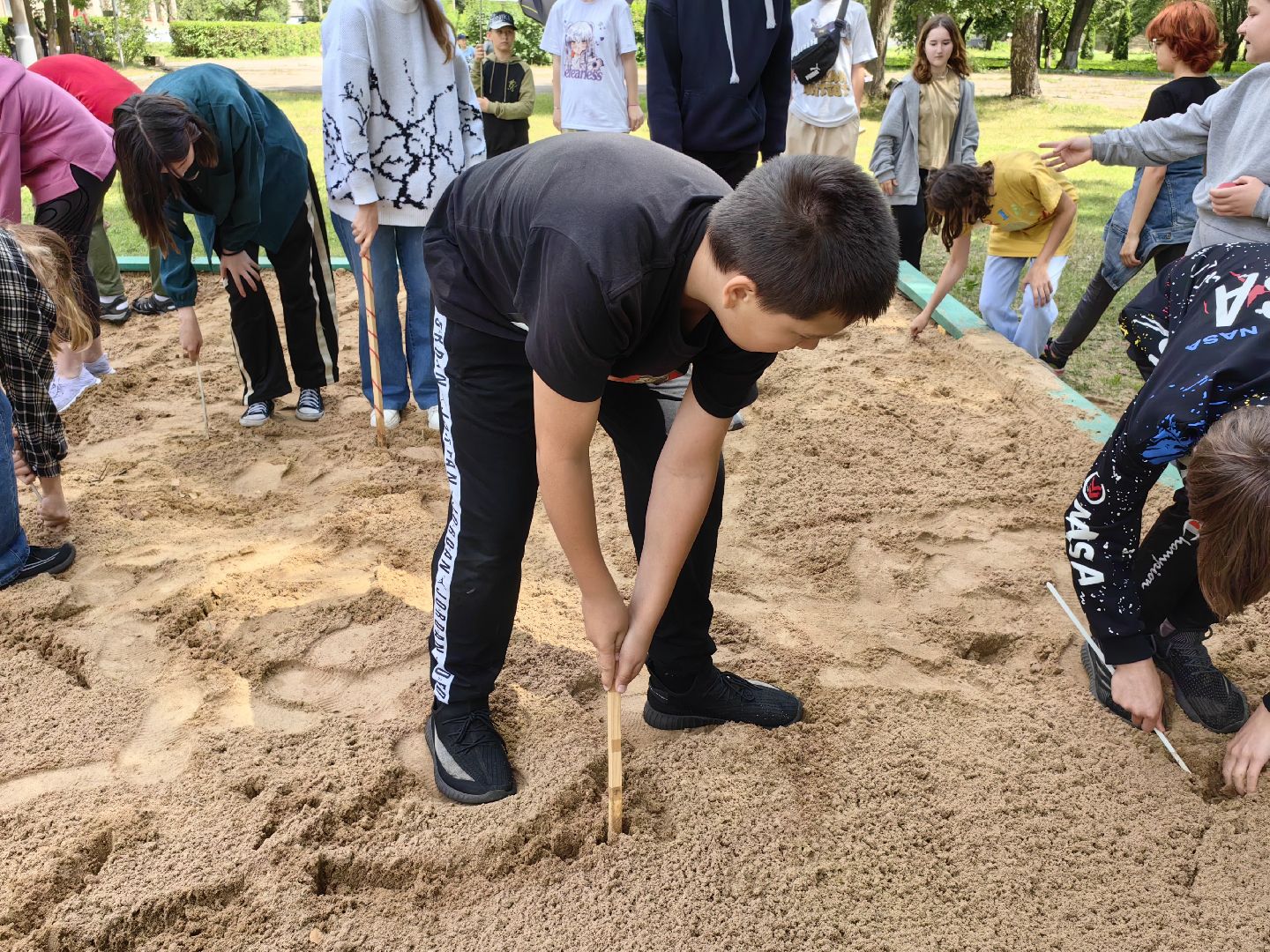 Игра, поле, лагерь, спорт, песочница