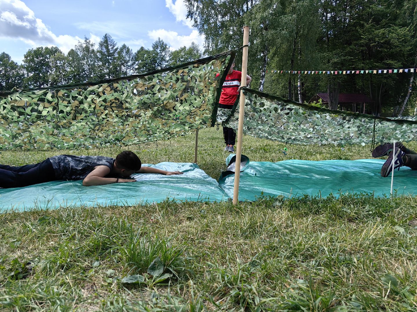 Сетка, игра, лагерь, спорт