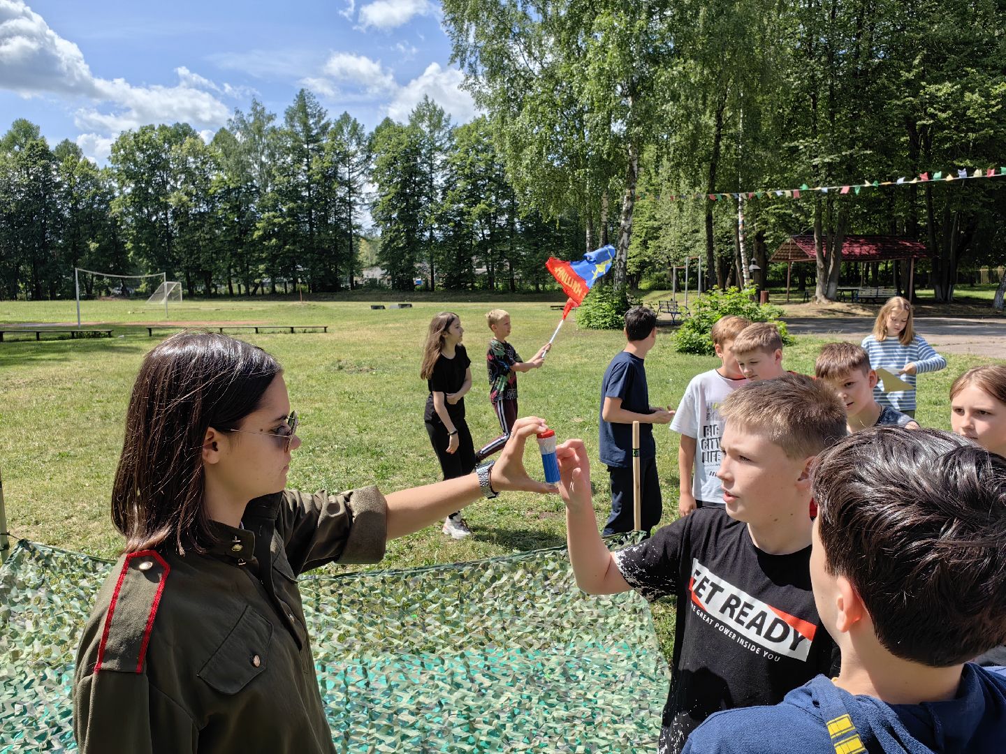 Сетка, игра, лагерь, спорт