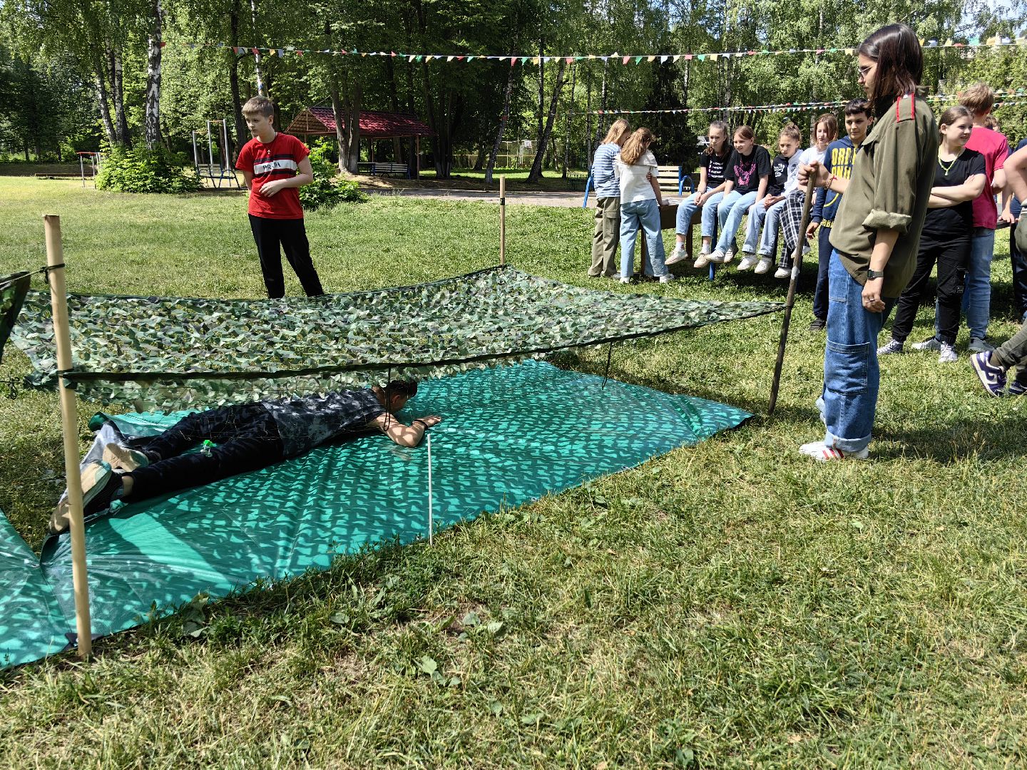 Сетка, игра, лагерь, спорт
