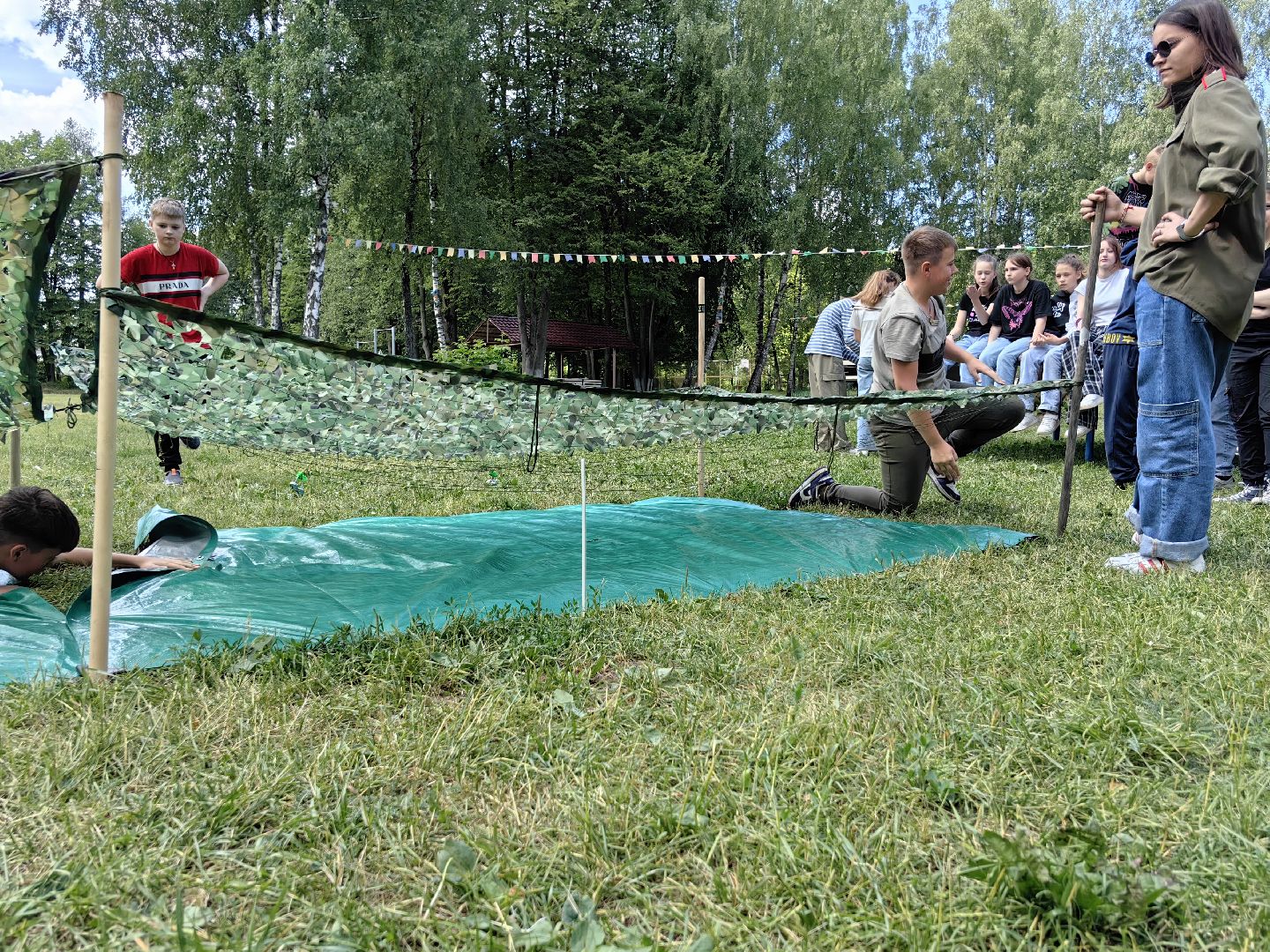 Сетка, игра, лагерь, спорт