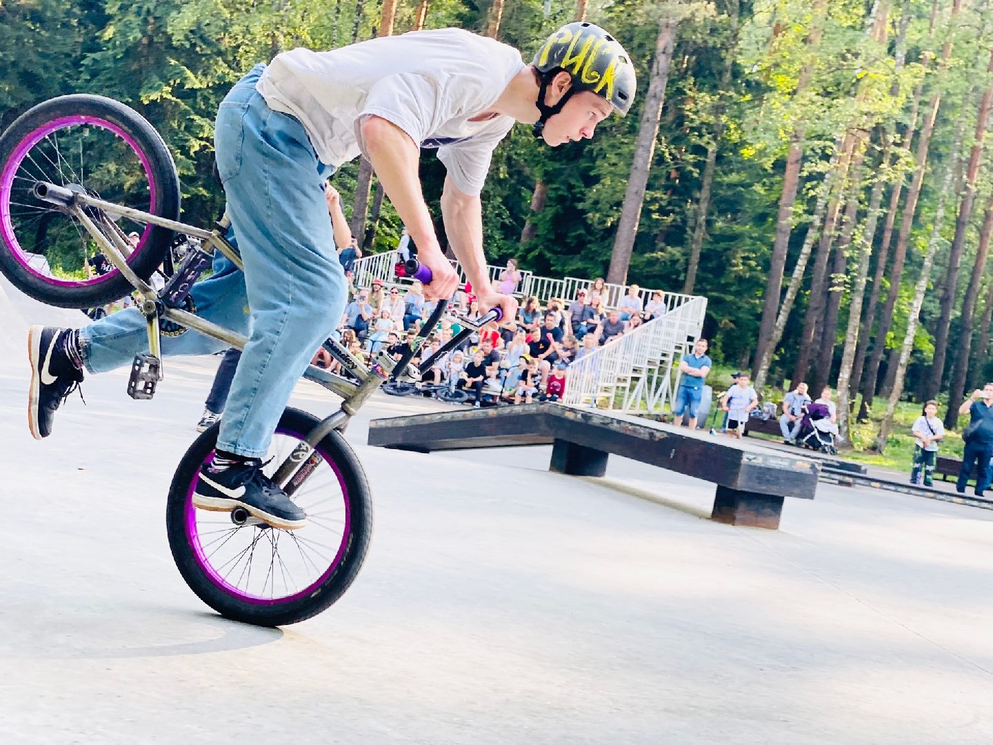 Домодедово, парк Елочки, самокат, велосипед, соревнования