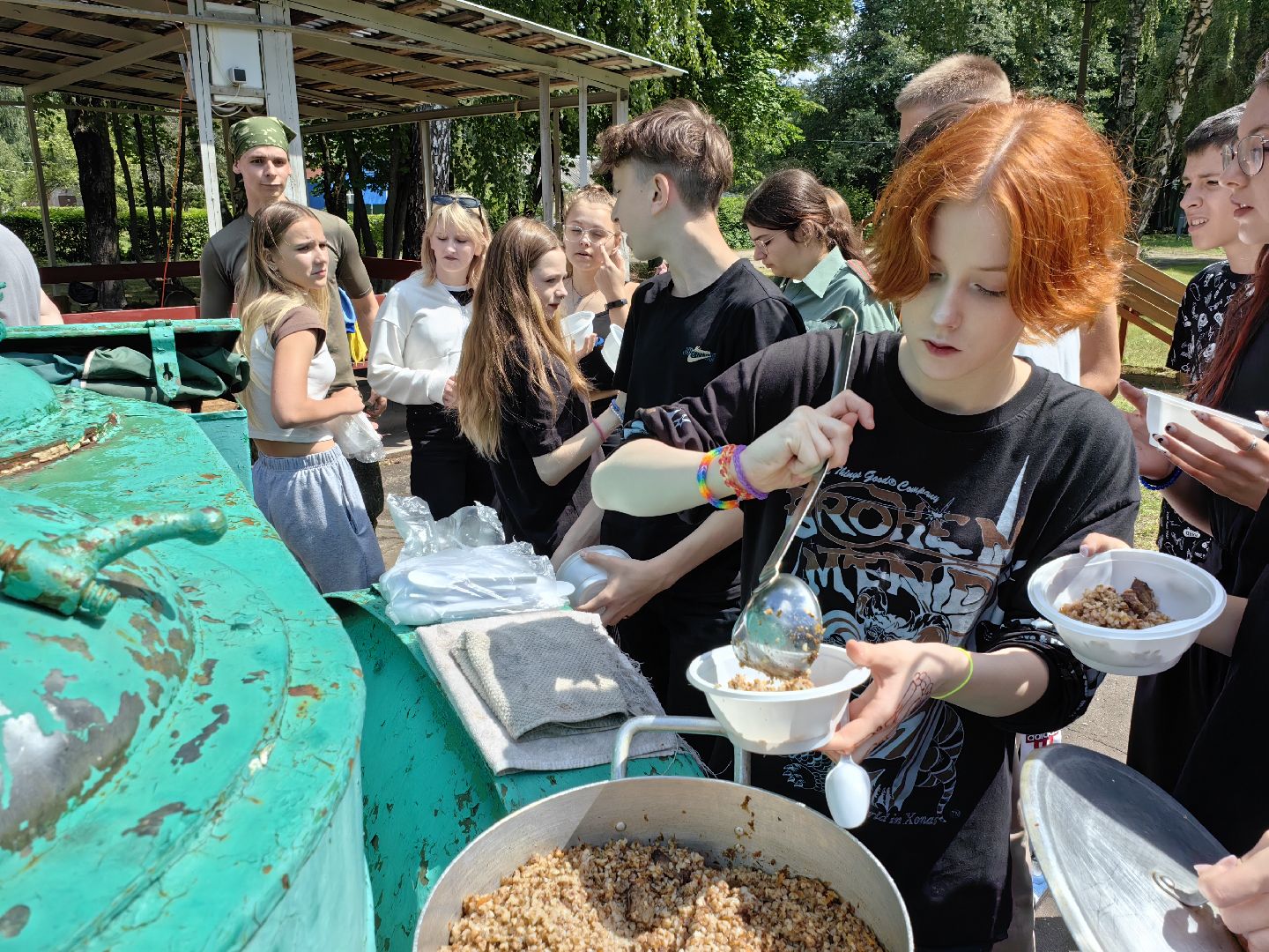 Полевая кухня, каша, гречка, лагерь, состязания, дети