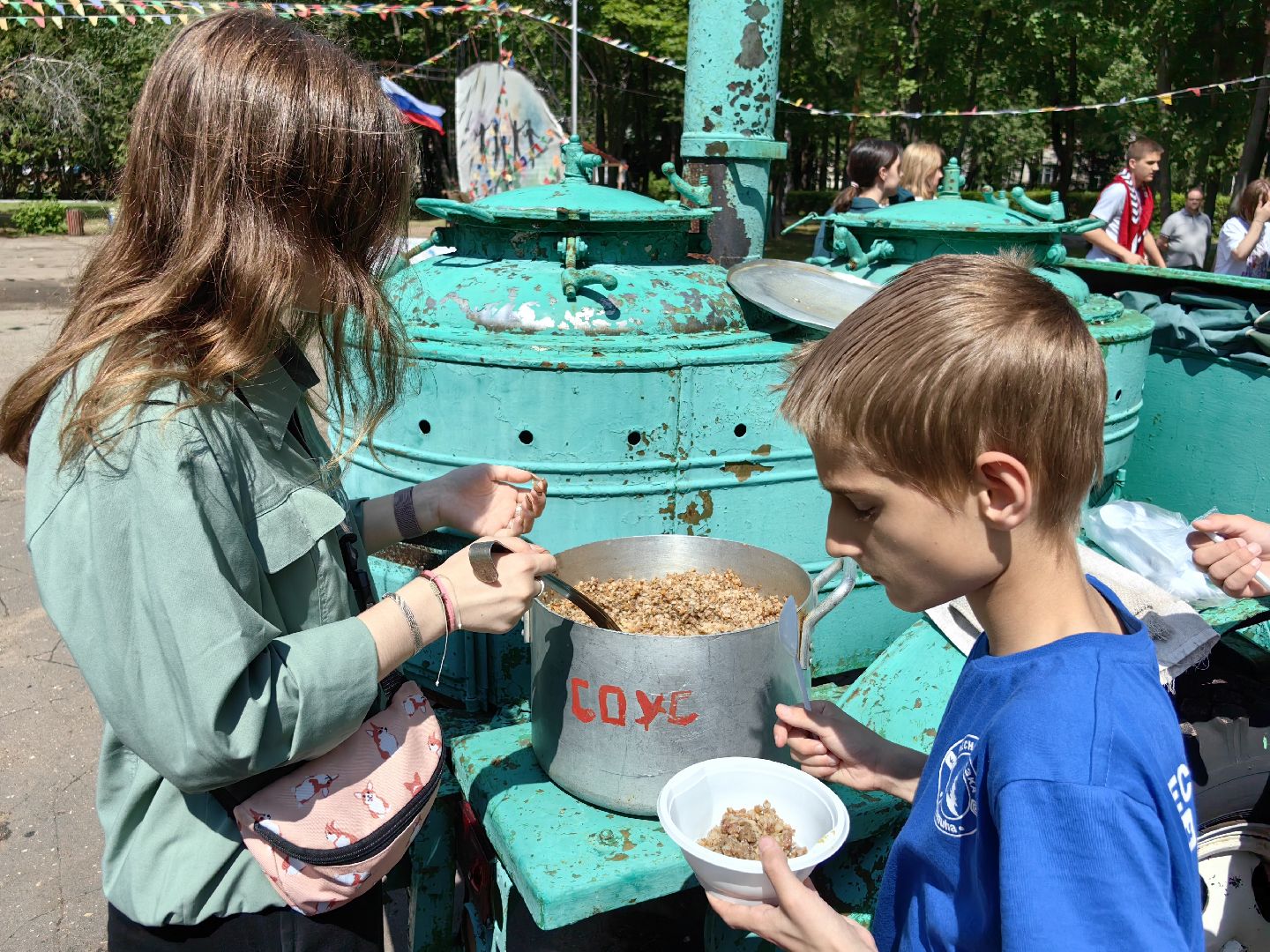 Полевая кухня, каша, гречка, лагерь, состязания, дети