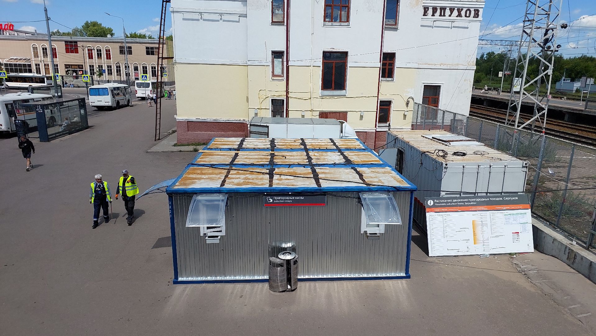 серпухов, железная дорога, вокзал, строительство, пешеходный переход, билетные кассы,
