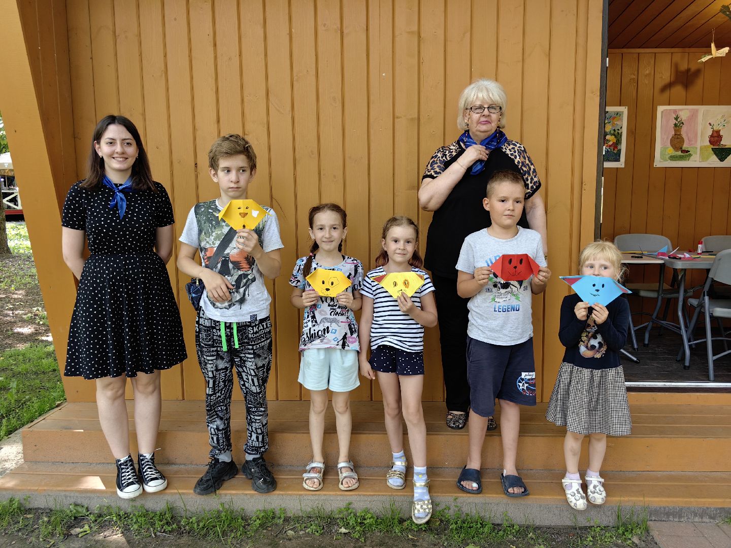 Мастер-класс, оригами, картон, собачка, пёс, парк, дети