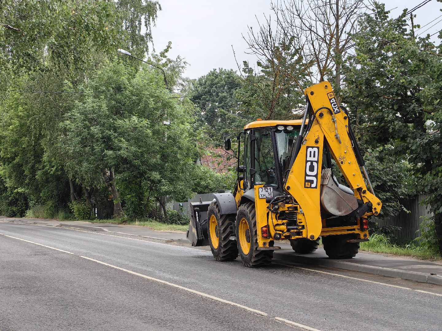 Дороги, уборка, погрузчик, пыль, бордюр