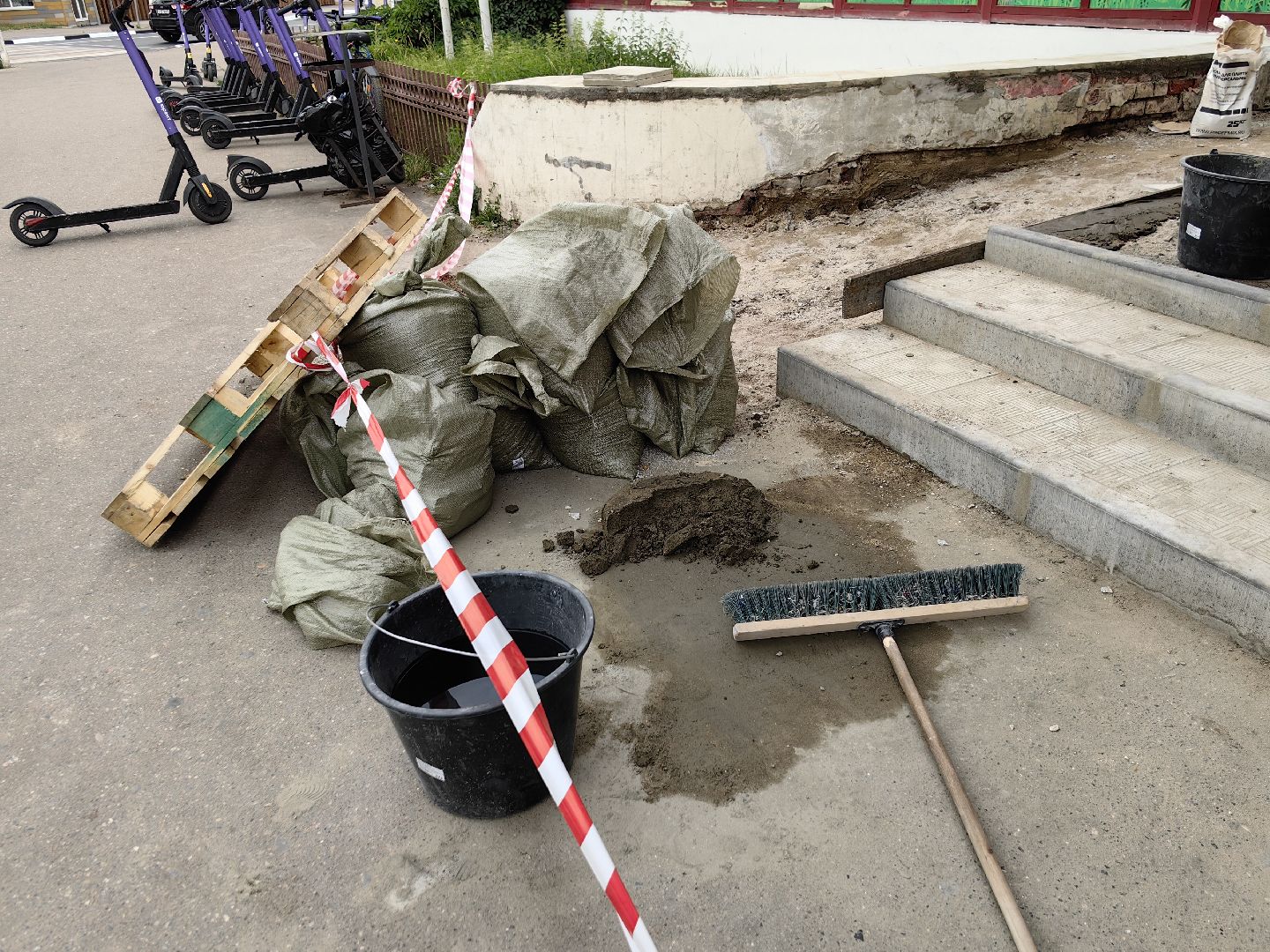 Ремонт, магазин, лестница, покрытие