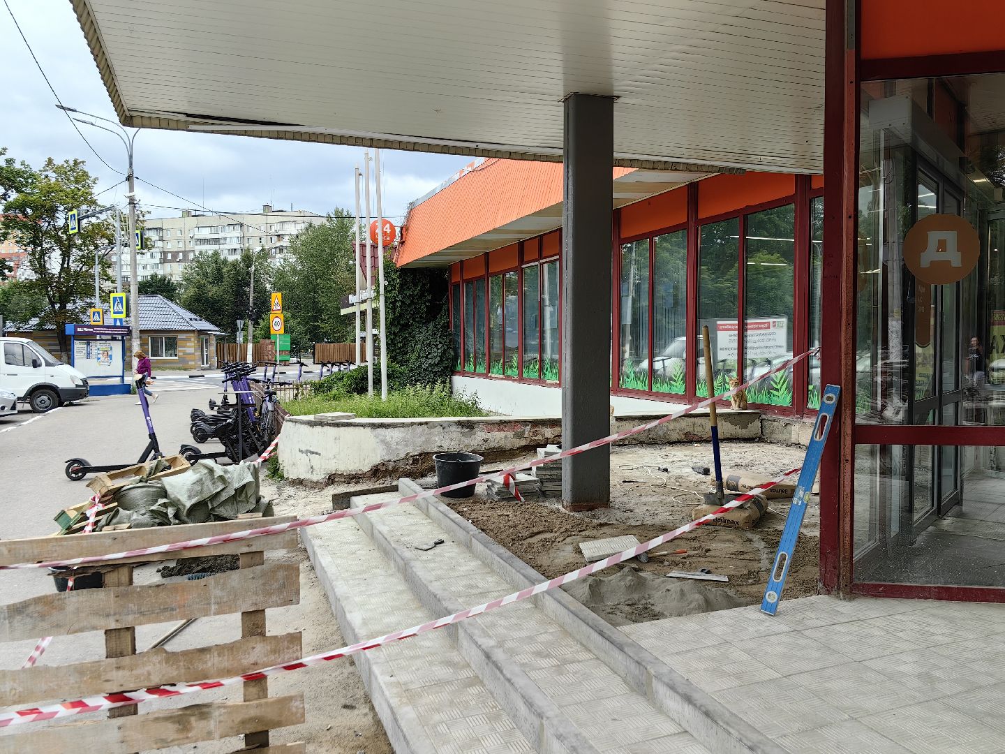 Ремонт, магазин, лестница, покрытие