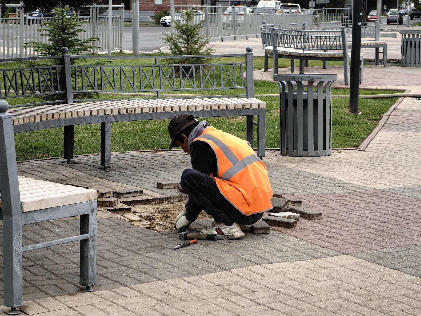 Площадь, брусчатка, замена, Щелково