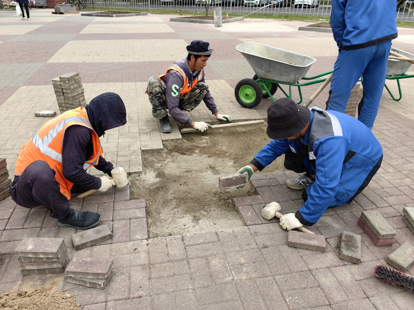 Площадь, брусчатка, замена, Щелково