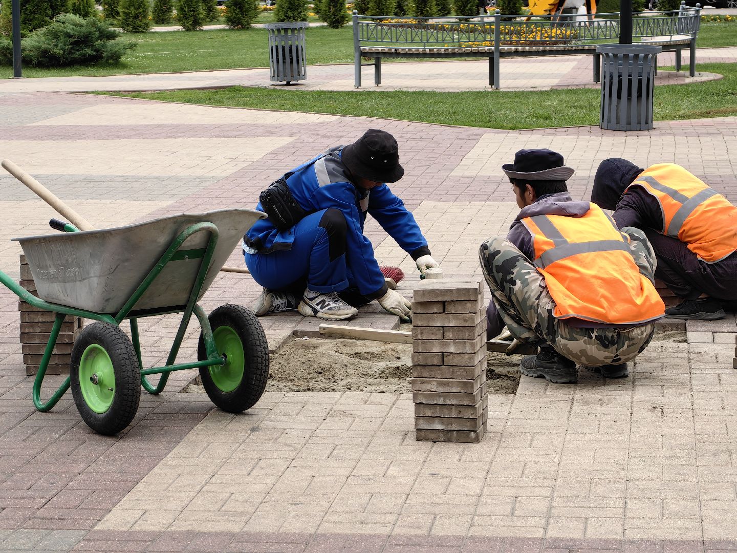 Площадь, брусчатка, замена, Щелково