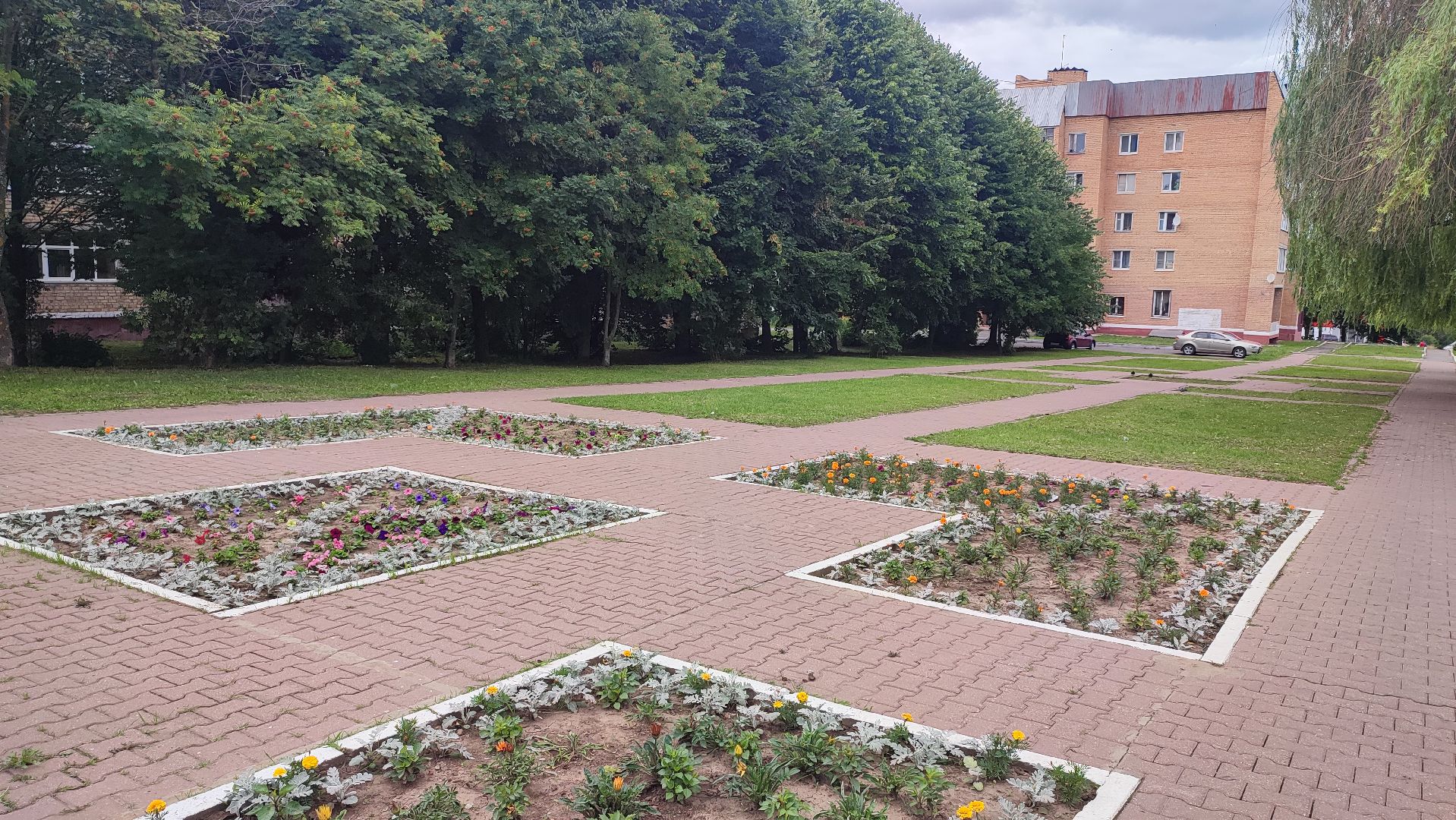 Кашира, благоустройство, площадь, цветы, клумбы, бархатцы