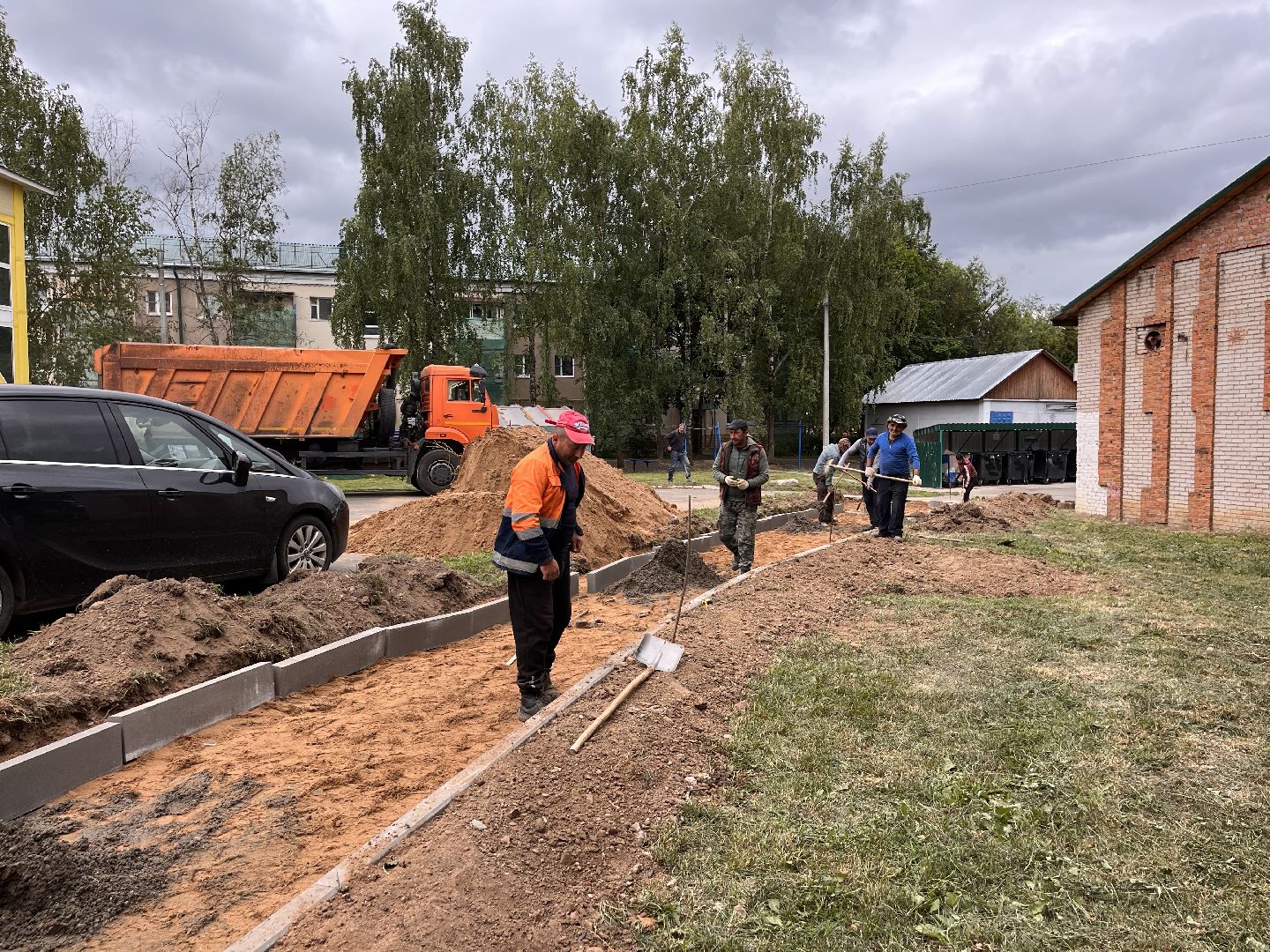 Дорога, асфальт, укладка асфальта