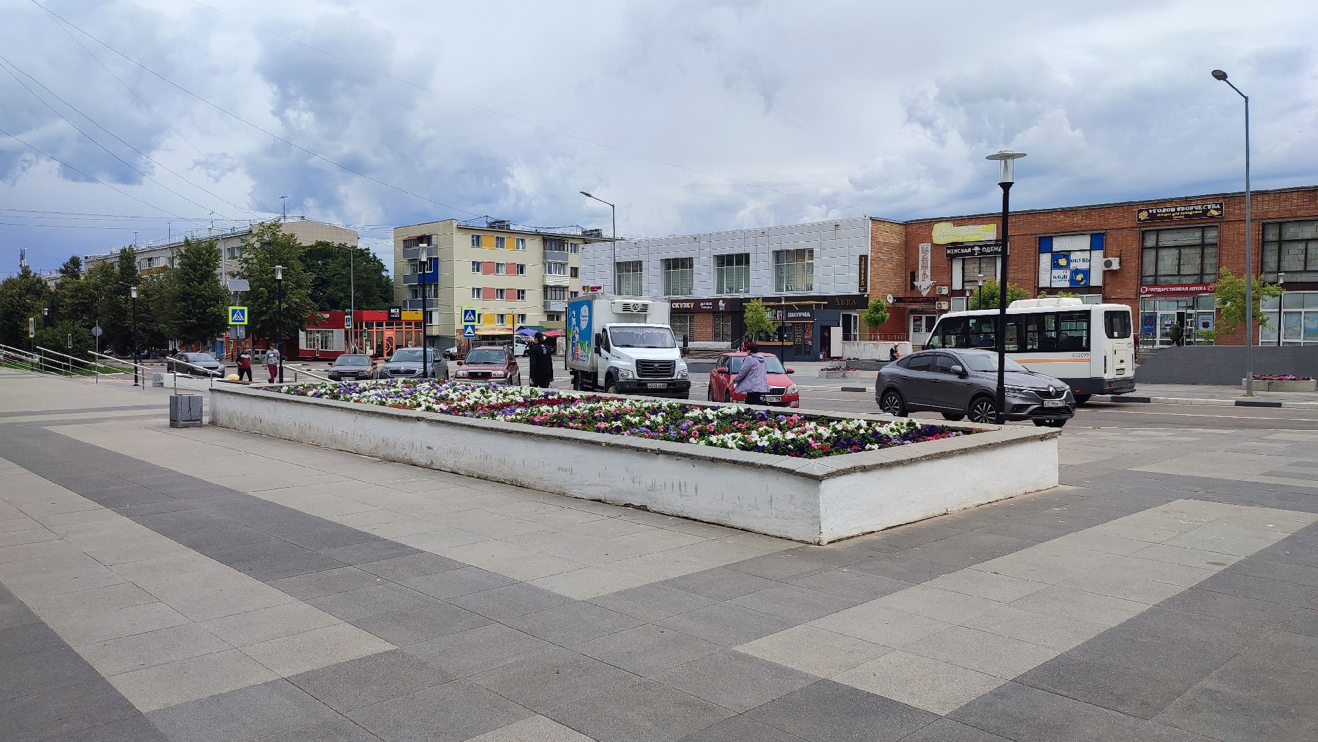 Кашира, благоустройство, цветы, клумбы, петунья ампельная