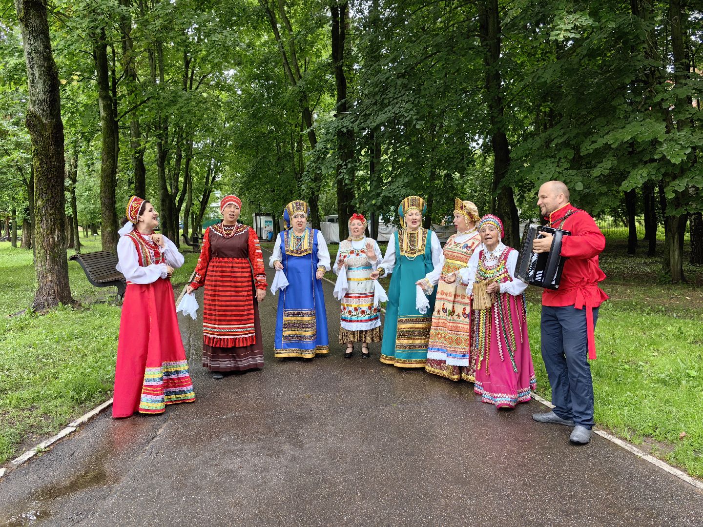 Коллектив, песня, хор, концерт, парк