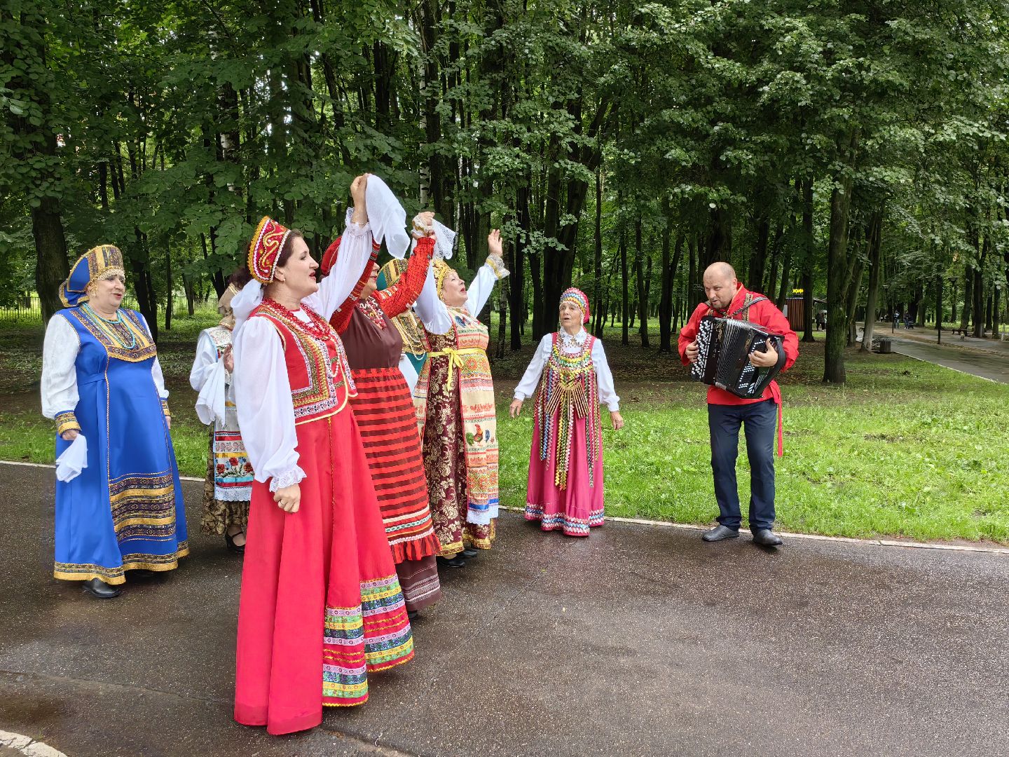 Коллектив, песня, хор, концерт, парк