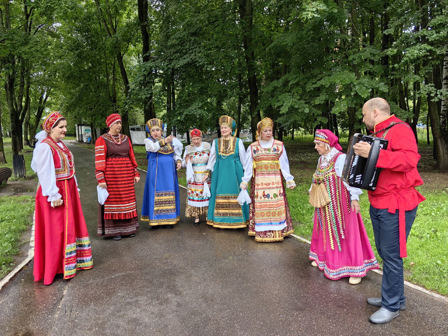 Коллектив, песня, хор, концерт, парк