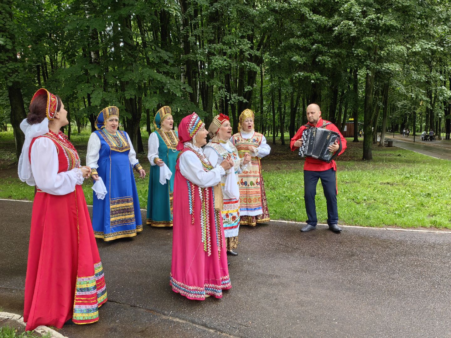 Коллектив, песня, хор, концерт, парк