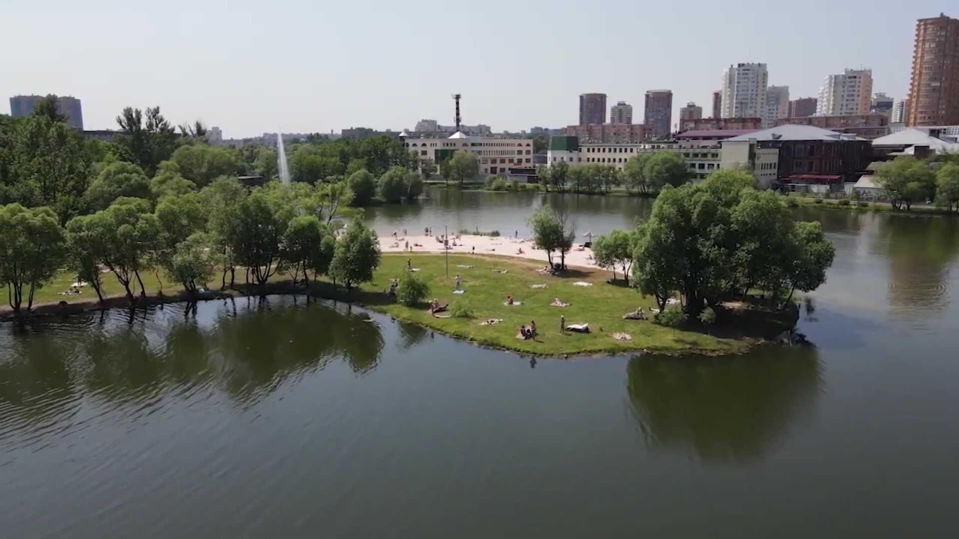 Реутов, Фабричный пруд, парк, фонтан