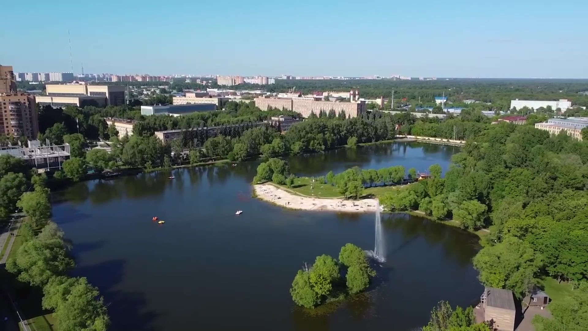 Реутов, Фабричный пруд, парк, фонтан