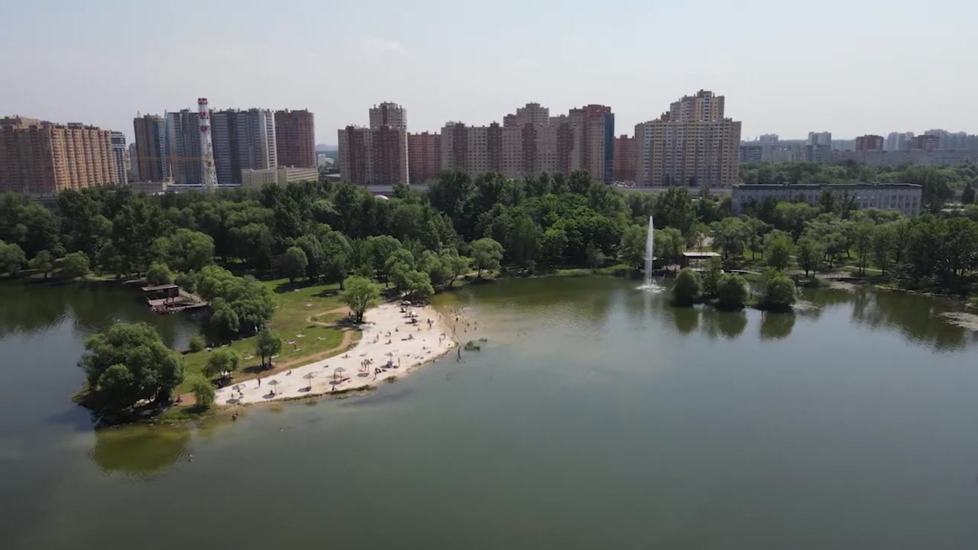 Реутов, Фабричный пруд, парк, фонтан