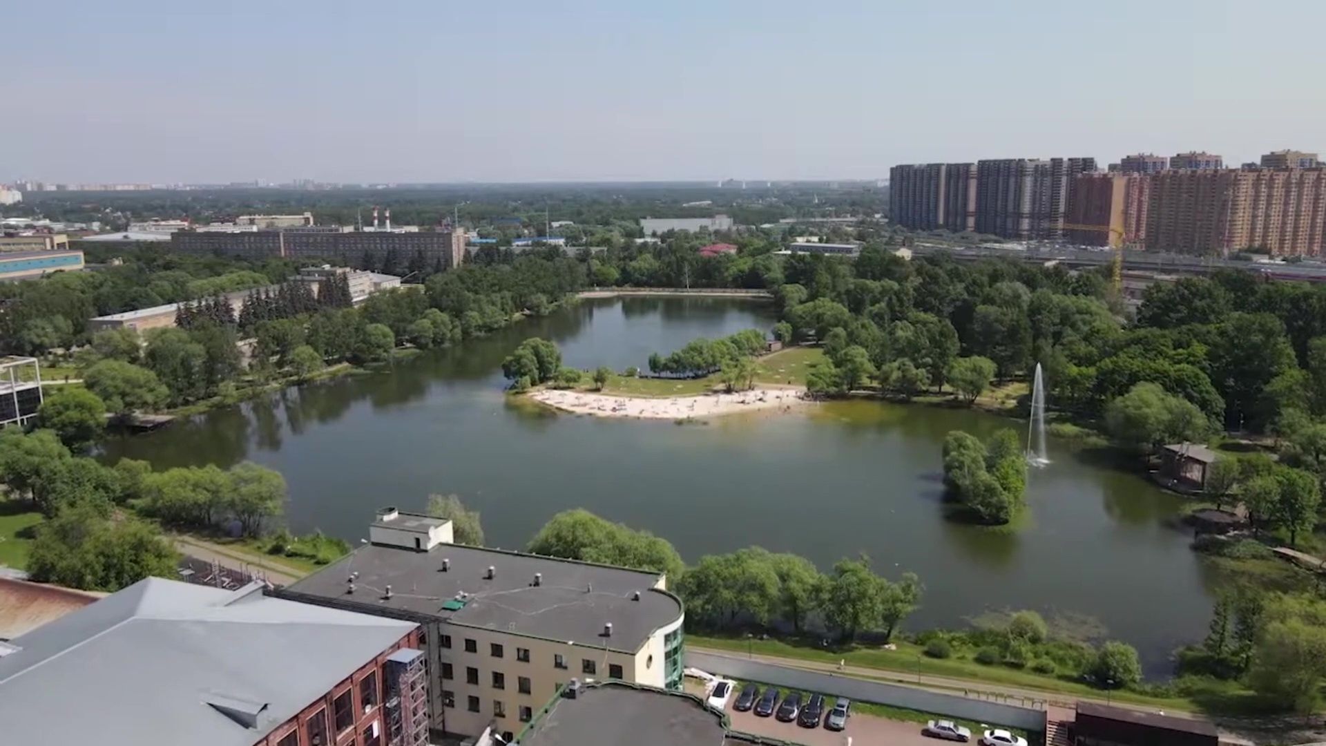 Реутов, Фабричный пруд, парк, фонтан