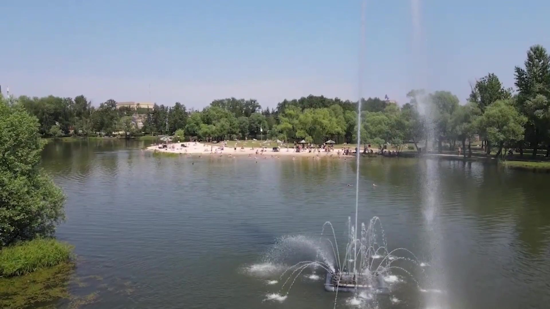 Реутов, Фабричный пруд, парк, фонтан