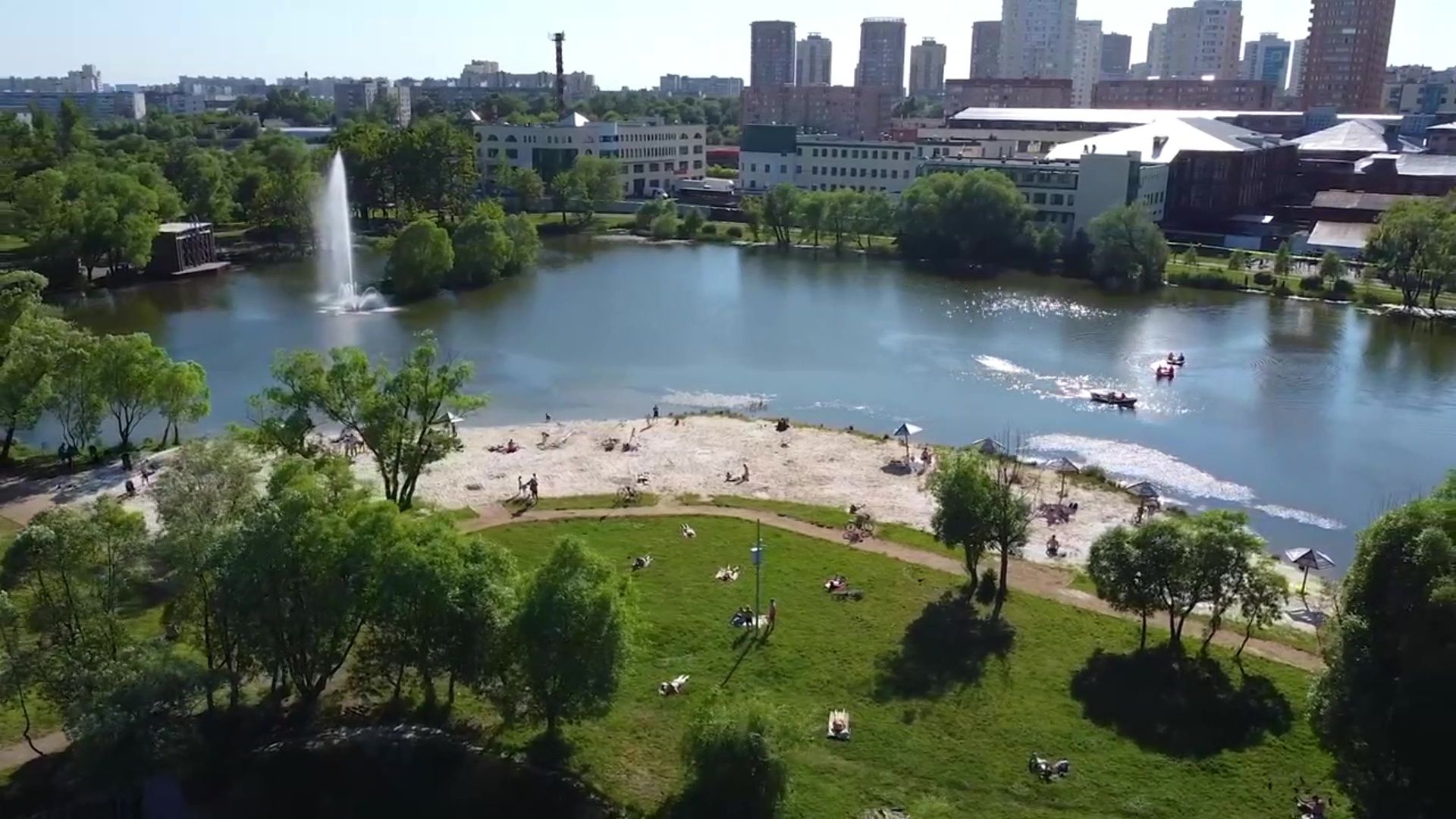 Реутов, Фабричный пруд, парк, фонтан