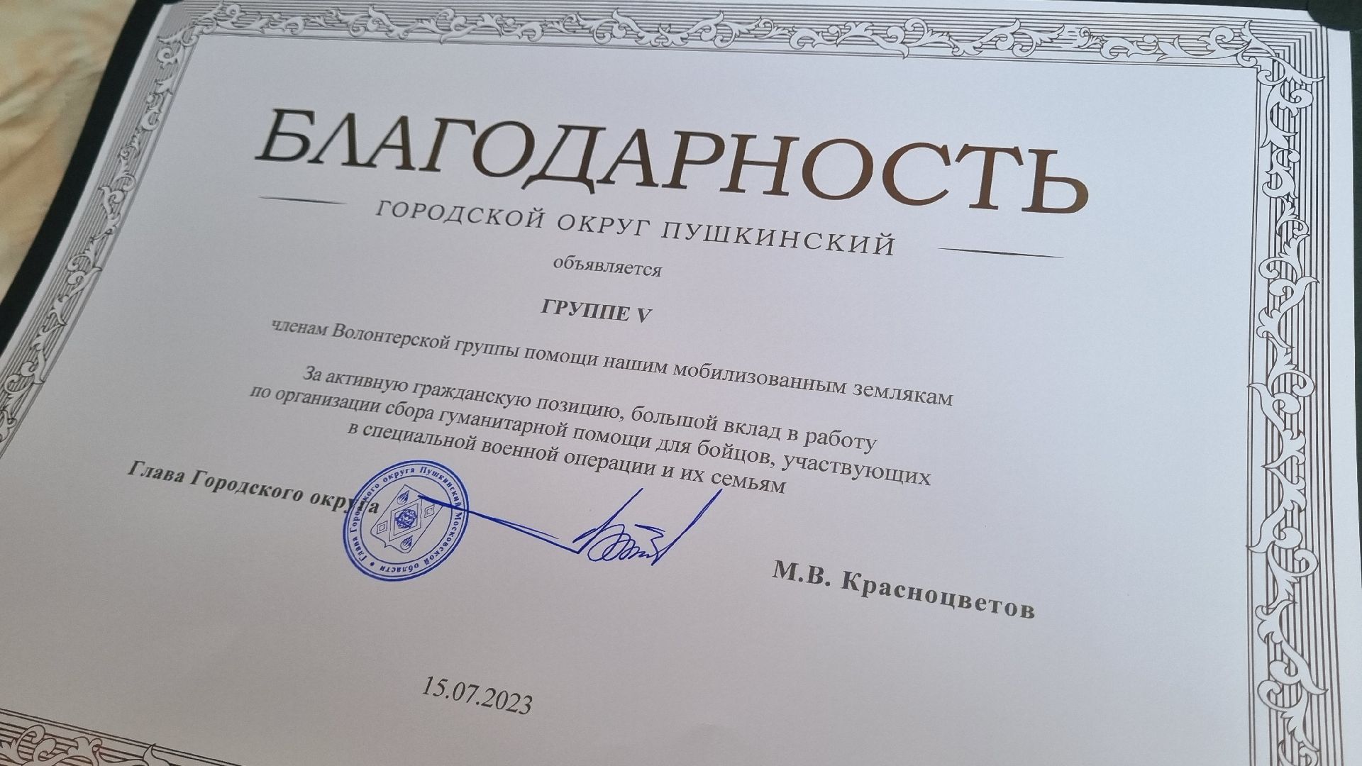 Подмосковье, Городской округ Пушкинский, СВО