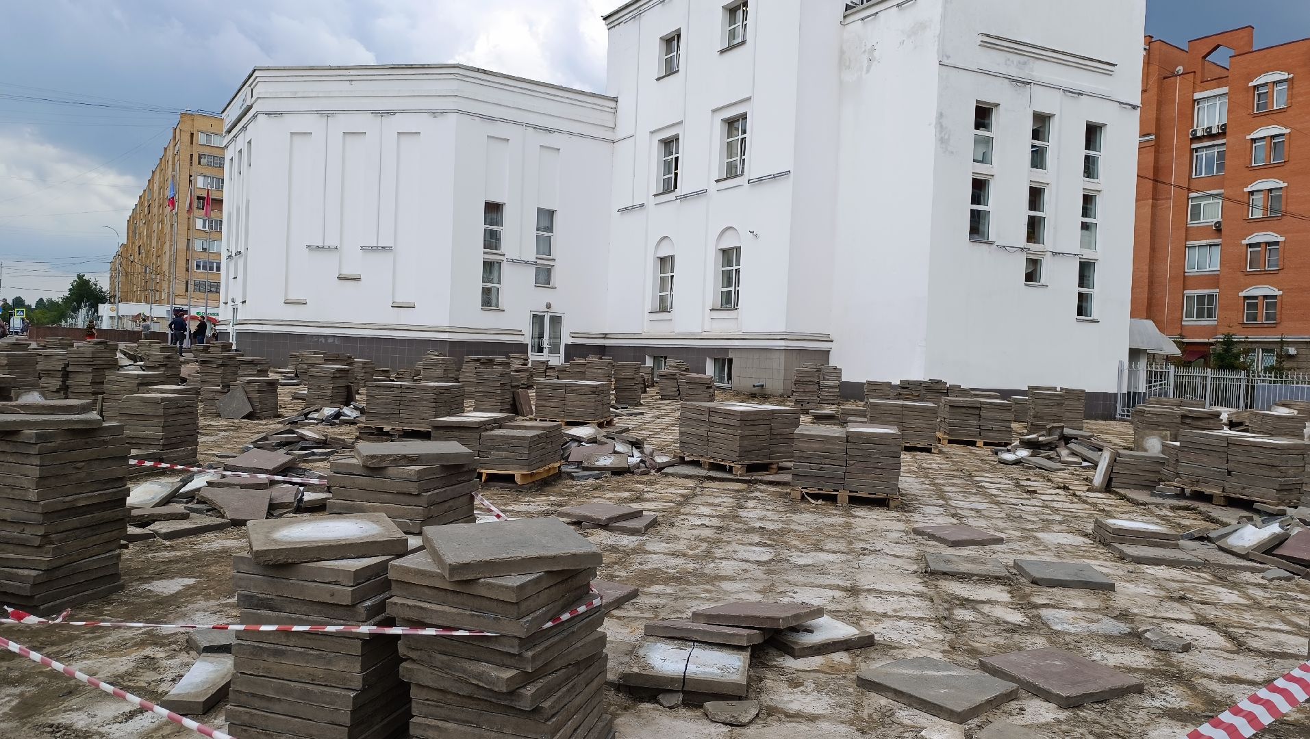 благоустройство, Лобня, плитка