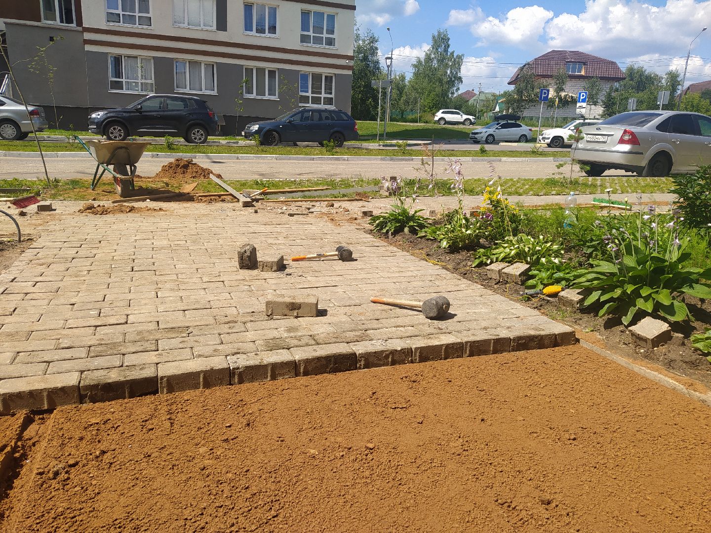 Нахабино, благоустройство, брусчатка