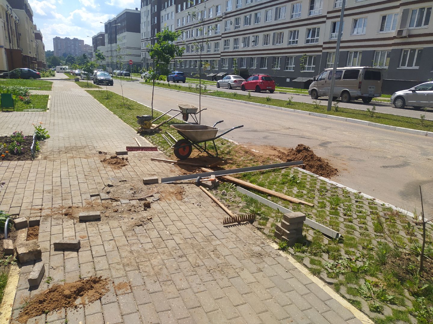 Нахабино, благоустройство, брусчатка