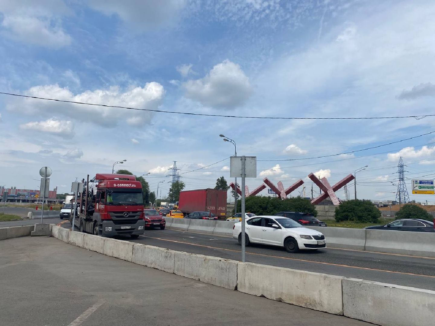 Химки, дорога, эстакада, строительство, движение