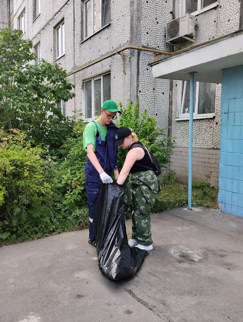 Трудовые отряды, благоустройство, уборка, Обухово, Богородский городской округ