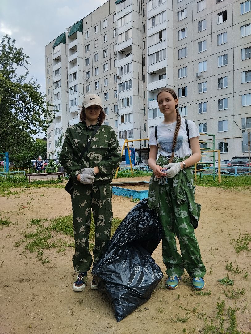 Трудовые отряды, благоустройство, уборка, Обухово, Богородский городской округ