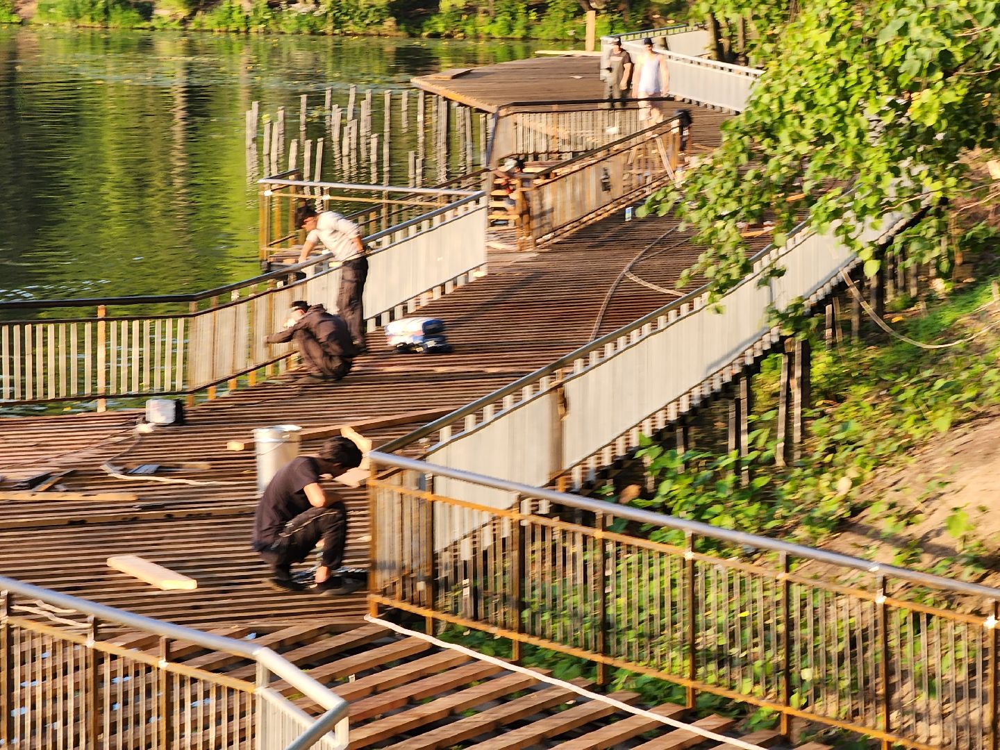 Долгопрудный, набережная, Котовский залив, амфитеатр, парапет