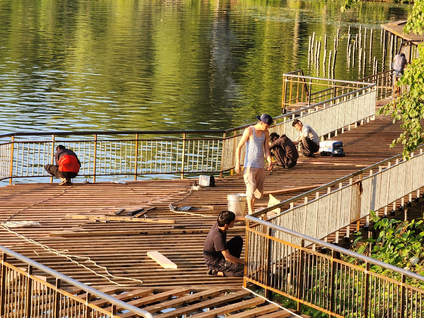 Долгопрудный, набережная, Котовский залив, амфитеатр, парапет