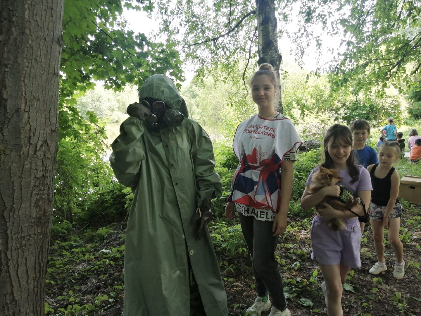 Домодедово, противогаз, тренировка, обучение жителей, костюм химической защиты