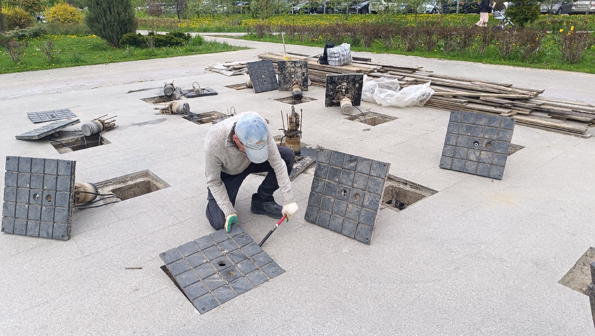 Лобня, парк, фонтан