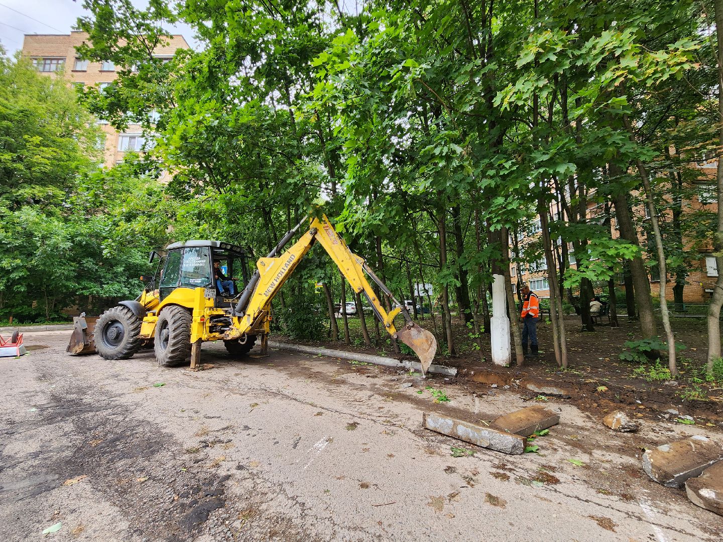 Одинцово, двор, благоустройство, ремонт, тротуар, асфальт, бордюр,